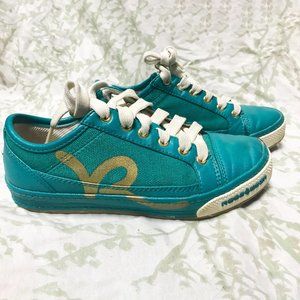 "Zig" Teal/Gold Casual Sneakers | Rocawear